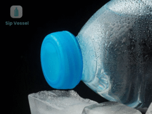 A clear plastic water bottle with labeled ounce (oz) measurements showing how many ounces are typically in a standard water bottle.
