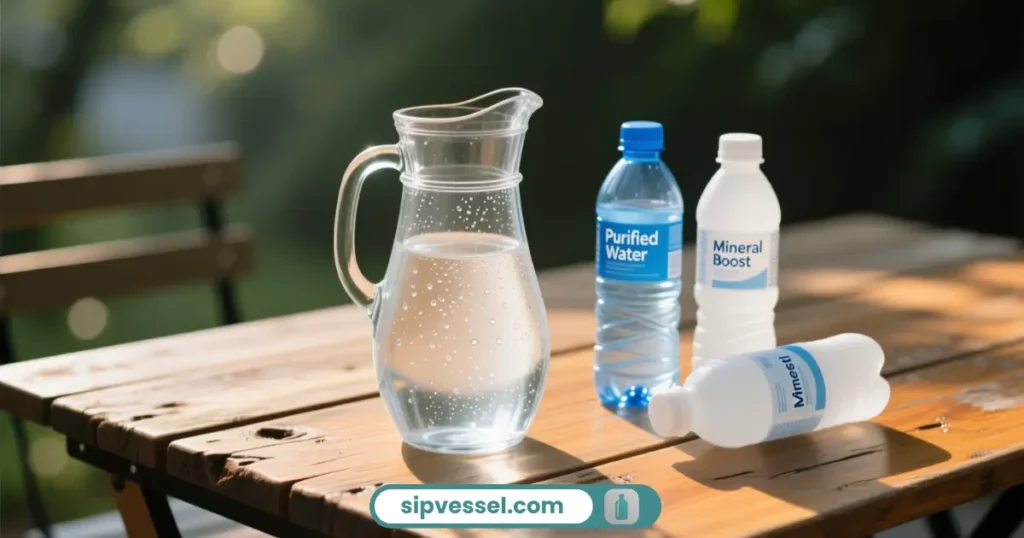 how many water bottles is half a gallon