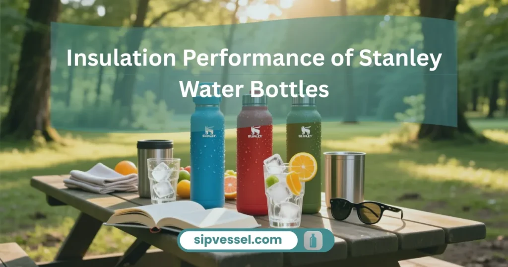 Outdoor scene showing Stanley Water Bottles highlighting their strong insulation performance.