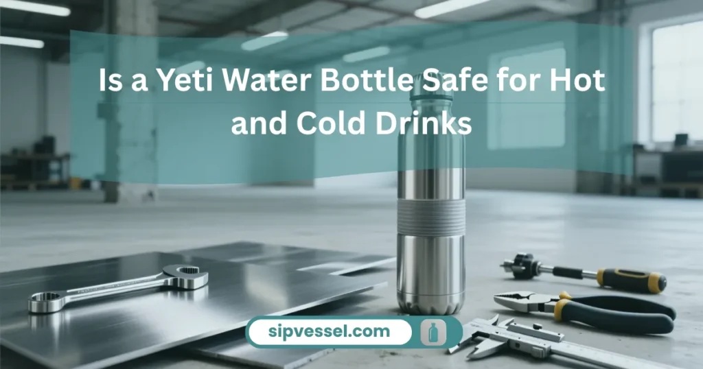 Kitchen scene showing hot and cold drink compatibility and safety features of a Yeti Water Bottle