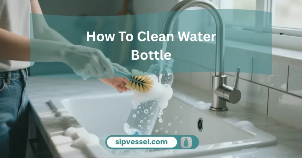How To Clean Water Bottle using a bottle brush for thorough cleaning
