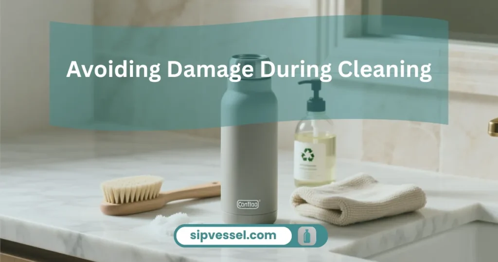 Safe cleaning tools for showing how to clean Contigo water bottle without causing damage.
